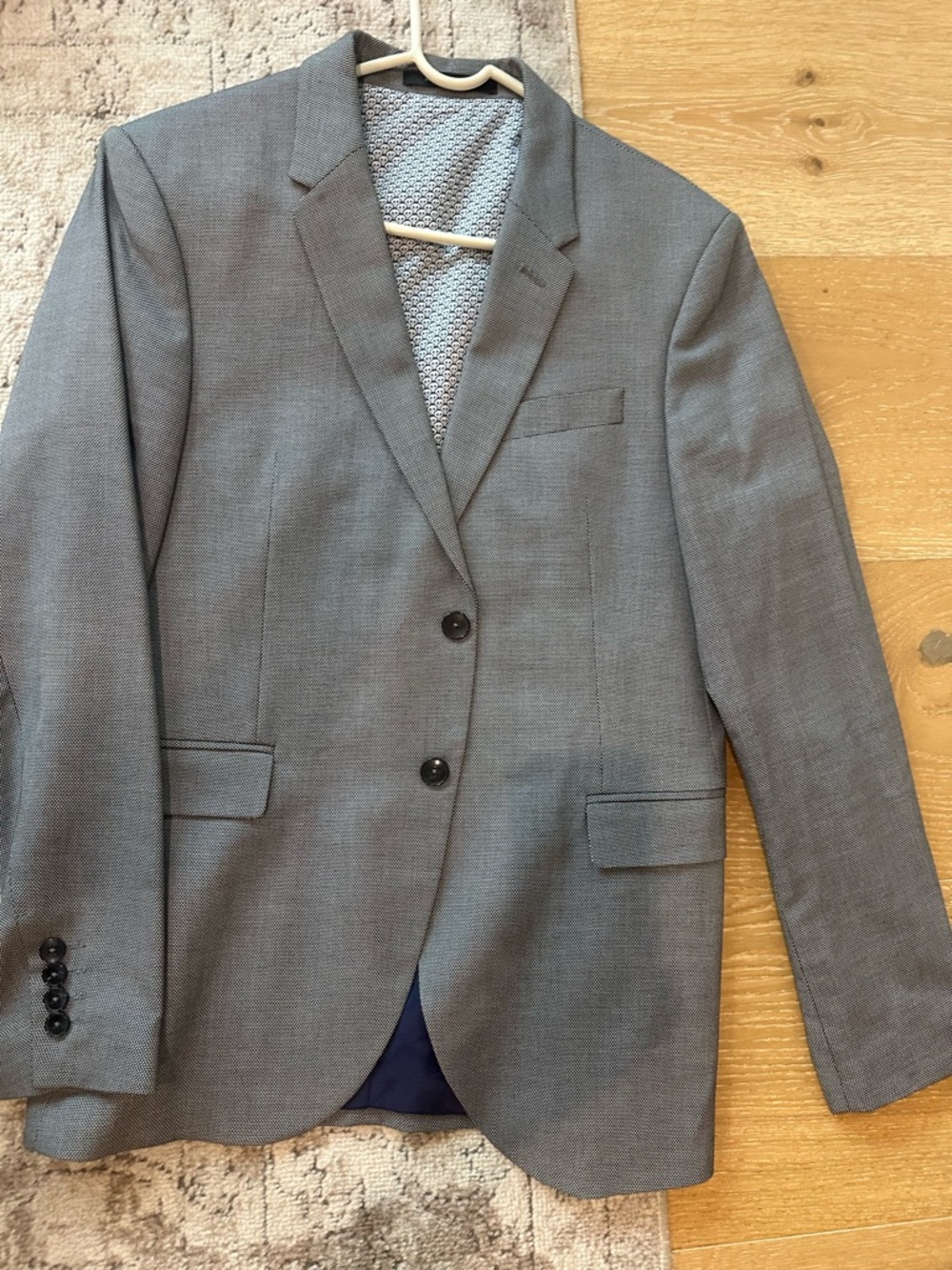 Zara Mens Classic Gray Blazer - Modern Two-Button Suit Jacket